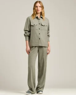 LIGHT GRAY WOOL AND CASHMERE-BLEND OVERSHIRT