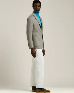 LIGHT GREY CASHMERE AND VICUÑA BLAZER WITH NOTCH LAPEL
