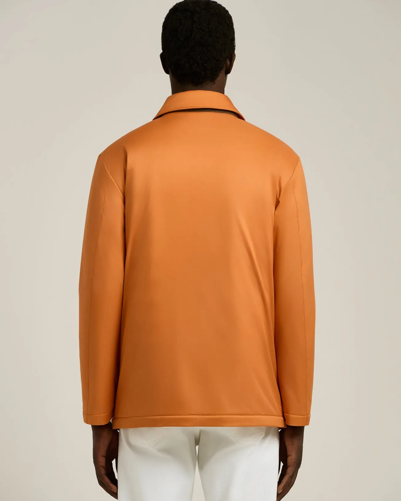 LIGHT ORANGE TECHNICAL FABRIC OVERSHIRT