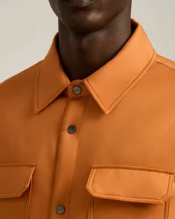 LIGHT ORANGE TECHNICAL FABRIC OVERSHIRT