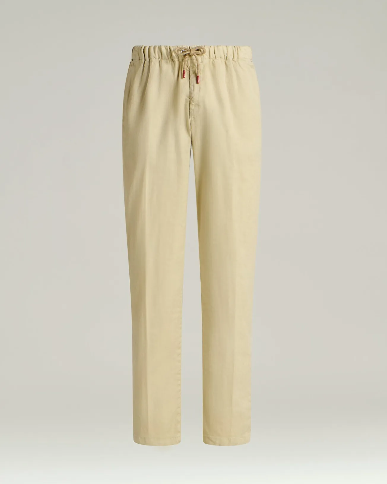 LINEN AND COTTON BLEND TROUSERS IN BEIGE