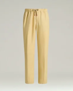 LINEN AND COTTON BLEND TROUSERS