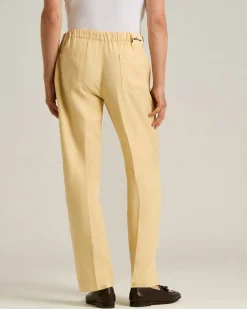 LINEN AND COTTON BLEND TROUSERS