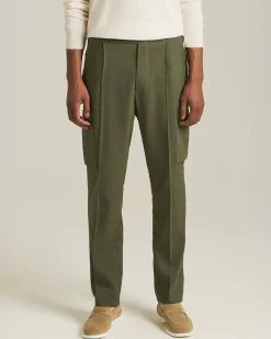 LINEN AND WOOL CARGO TROUSERS
