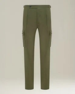 LINEN AND WOOL CARGO TROUSERS