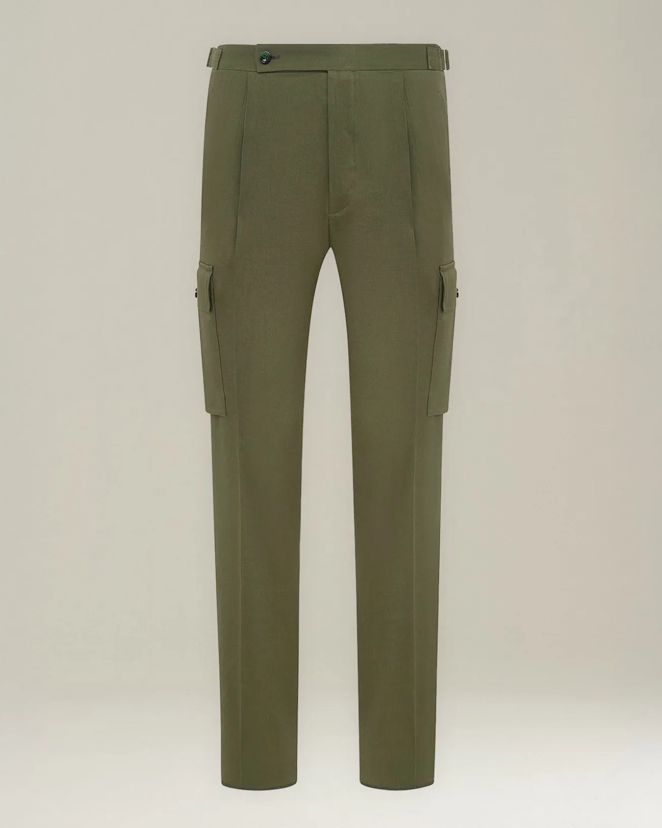 LINEN AND WOOL CARGO TROUSERS
