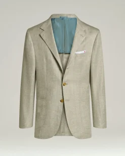 LINEN, CASHMERE AND SILK BLEND SINGLE-BREASTED JACKET