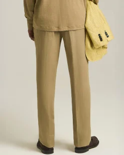 LINEN COMFORT-FIT PULL-ON TROUSERS