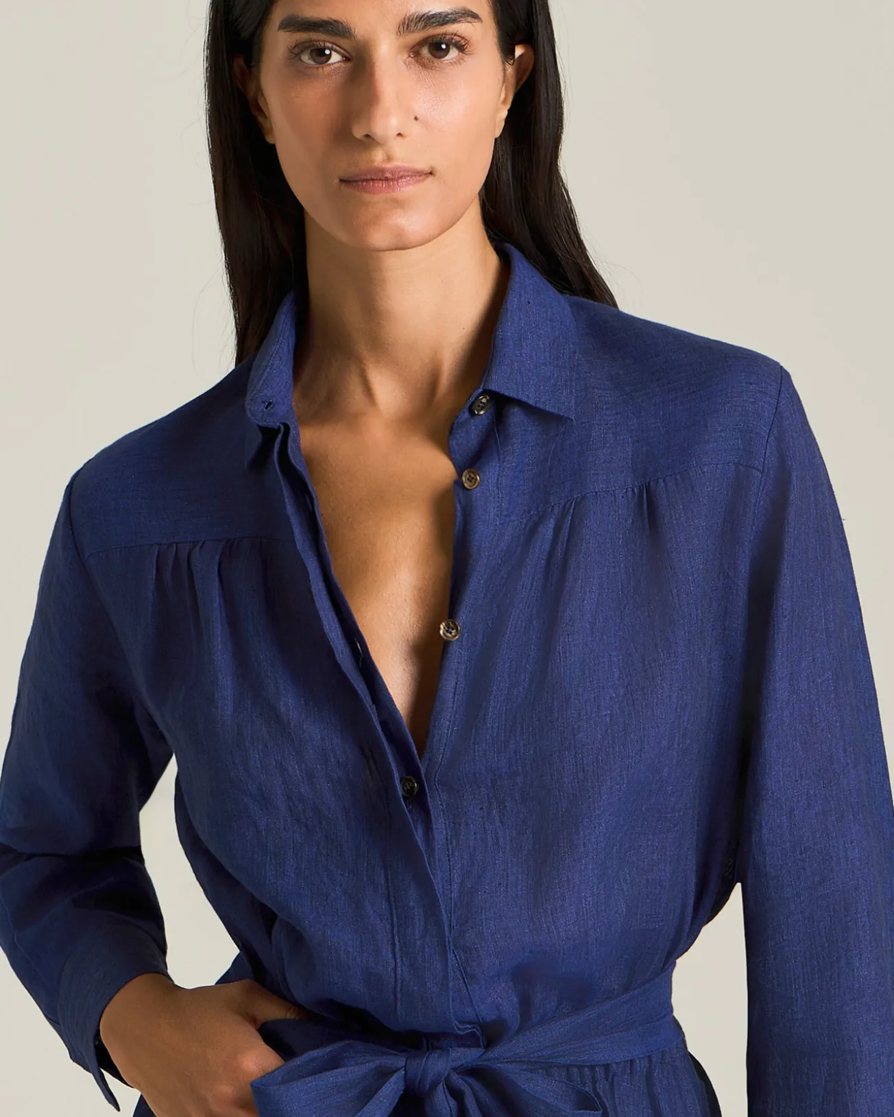 LINEN SHIRT DRESS