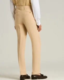 LINEN TROUSERS WITH DARTS BEIGE