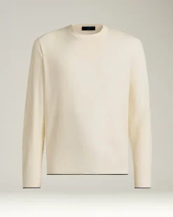 LONG SLEEVE T-SHIRT IN EXTRA FINE VIRGIN WOOL WHITE