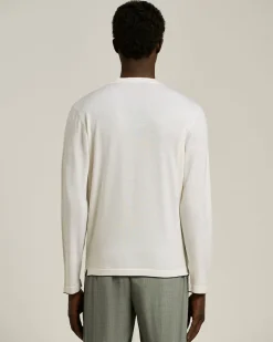 LONG SLEEVE T-SHIRT IN EXTRA FINE VIRGIN WOOL WHITE