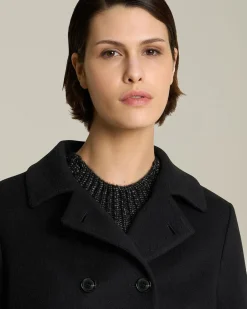 MONOCHROME CASHMERE PEA COAT