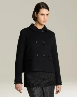 MONOCHROME CASHMERE PEA COAT
