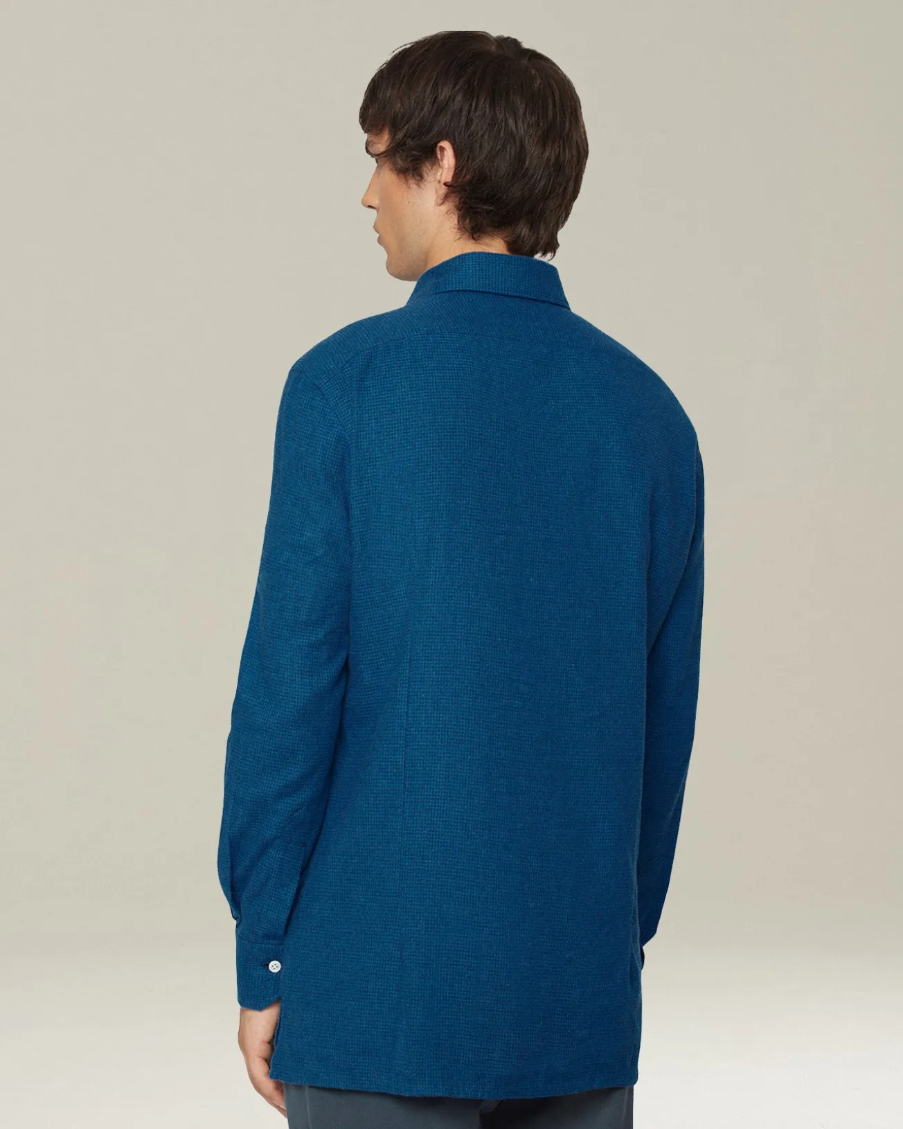 ‘NERANO’ HOUNDSTOOTH FLANNEL SHIRT