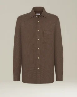 ‘NERANO’ HOUNDSTOOTH FLANNEL SHIRT