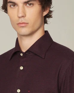 ‘NERANO’ HOUNDSTOOTH FLANNEL SHIRT