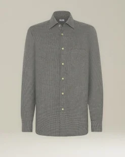 ‘NERANO’ HOUNDSTOOTH FLANNEL SHIRT