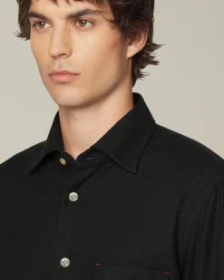 ‘NERANO’ HOUNDSTOOTH FLANNEL SHIRT