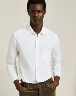 NERANO' SHIRT IN PURE WHITE COTTON JERSEY