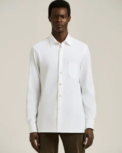 NERANO' SHIRT IN PURE WHITE COTTON JERSEY