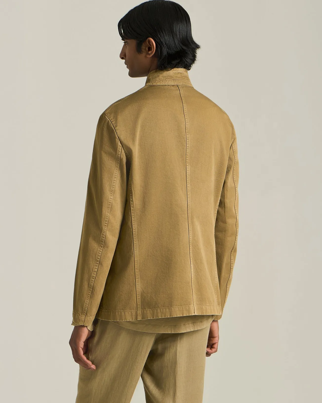 ORGANIC COTTON MANDARIN COLLAR JACKET