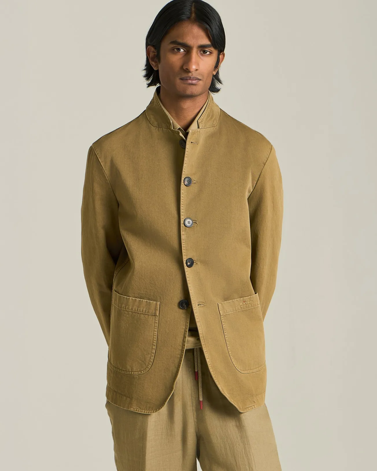 ORGANIC COTTON MANDARIN COLLAR JACKET