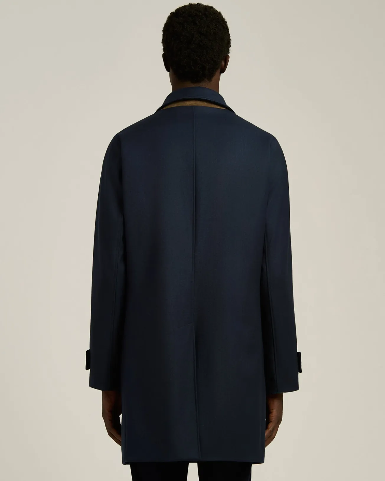 OVERCOAT IN NAVY WOOL AND CASHMERE BLEND