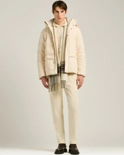PADDED BOMBER IN IVORY CORDUROY