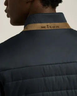 PADDED GILET IN NAVY TECHNICAL FABRIC
