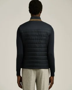 PADDED GILET IN NAVY TECHNICAL FABRIC