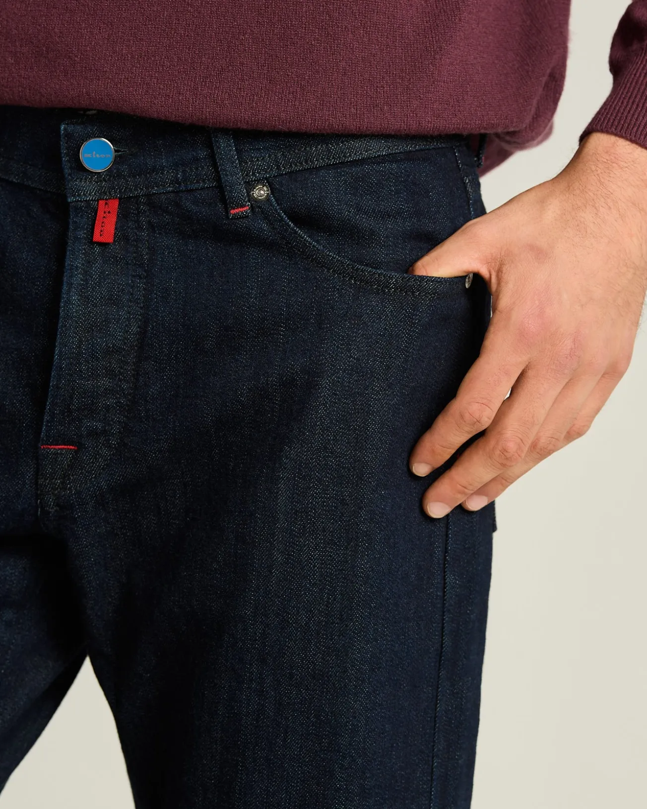 5-POCKET JEANS IN STRETCH COTTON DENIM DARK BLUE