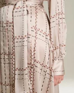 PRINTED SILK SHIRT DRESS