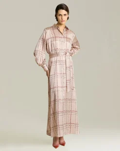 PRINTED SILK SHIRT DRESS