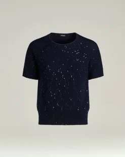 PURE BLUE CASHMERE SWEATER