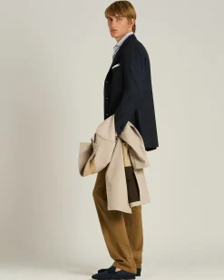PURE CASHMERE SINGLE-BREASTED JACKET IN BLUE