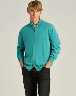 PURE CASHMERE SWEATER WITH ZIP