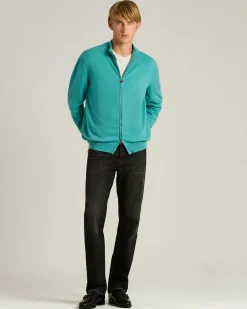 PURE CASHMERE SWEATER WITH ZIP