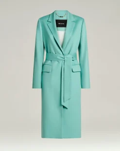 PURE CASHMERE TURQUOISE OVERCOAT