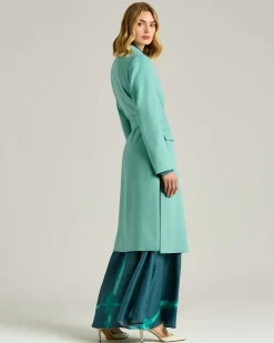 PURE CASHMERE TURQUOISE OVERCOAT