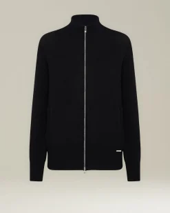 PURE CASHMERE ZIP-UP CARDIGAN