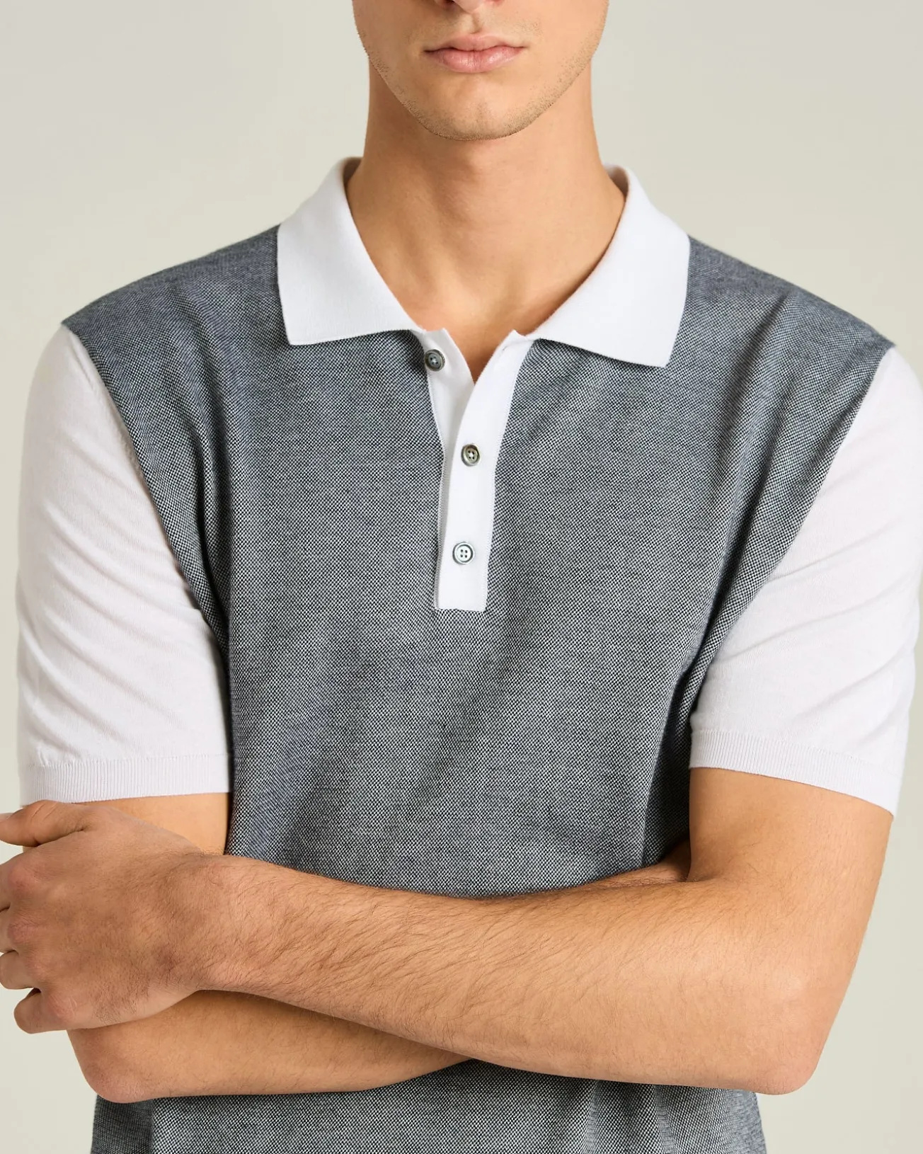 PURE COTTON POLO SHIRT WITH CONTRASTING DETAILS