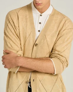 PURE LINEN CARDIGAN IN BEIGE