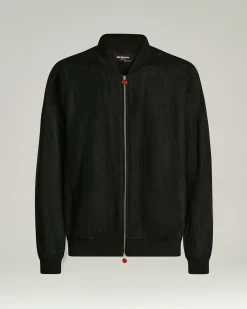 PURE LINEN JACKET WITH ZIP IN BLACK