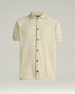 PURE LINEN SHORT-SLEEVED SHIRT IN GREY