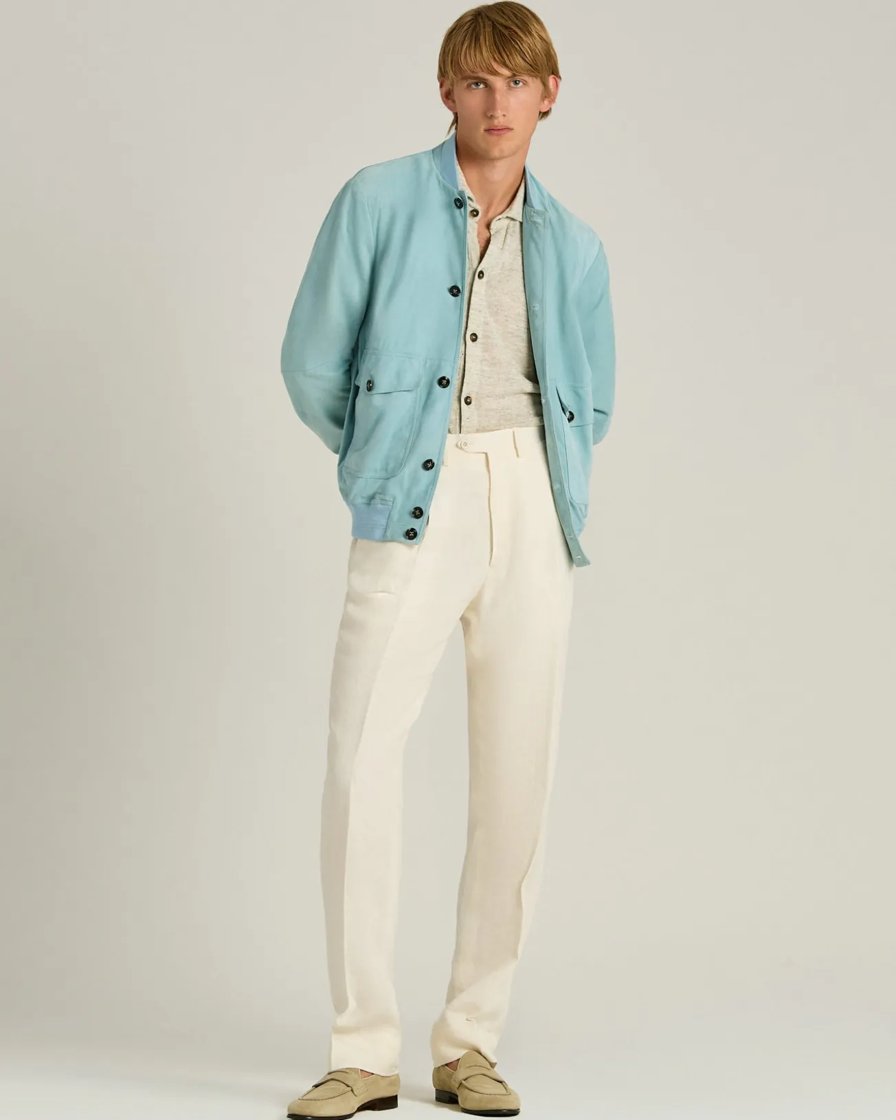 PURE LINEN TROUSERS IN WHITE