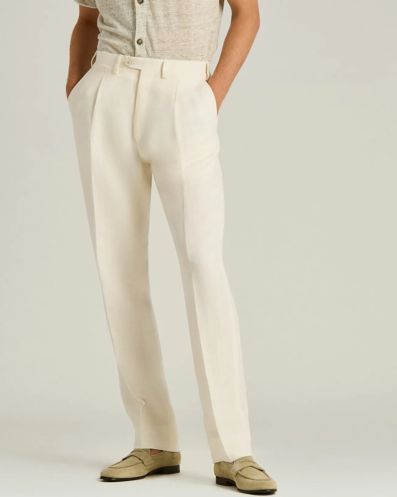 PURE LINEN TROUSERS IN WHITE