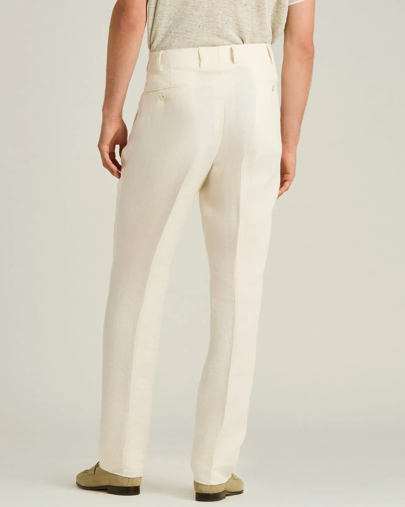 PURE LINEN TROUSERS IN WHITE