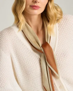 PURE SILK SCARF LEATHER WITH CALFSKIN TRIM