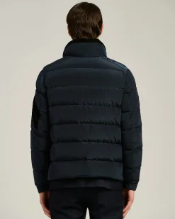 QUILTED BOMBER IN NAVY TECHNICAL FABRIC